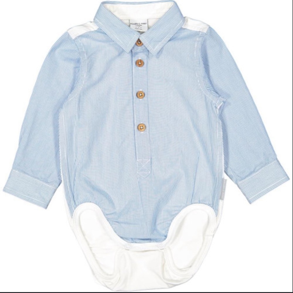 NWT Polarn O. Pyret mock dress shirt bodysuit